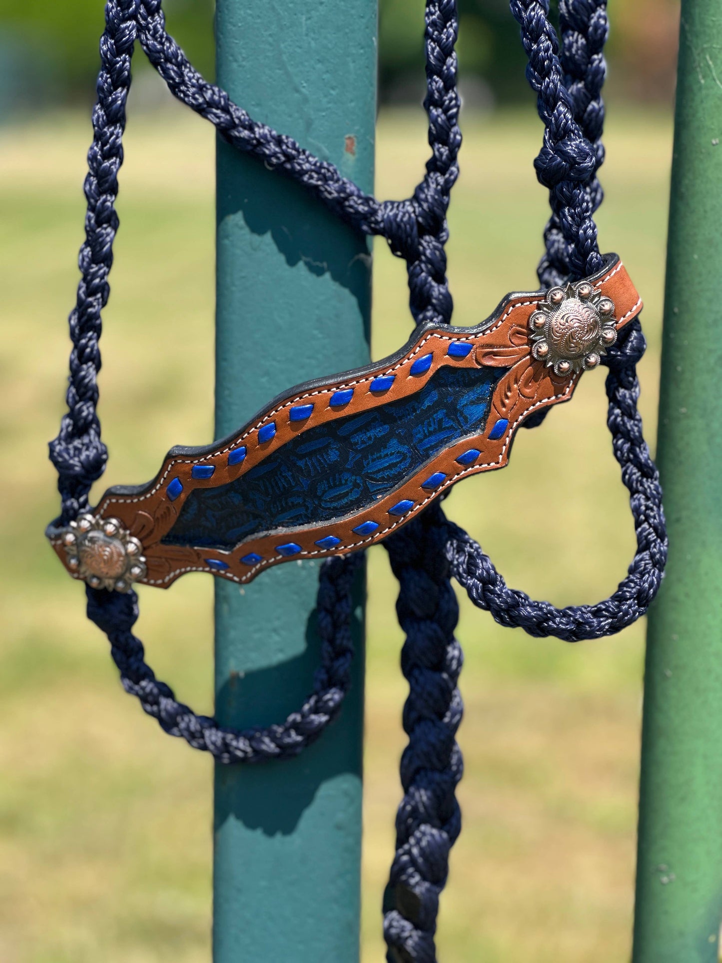 Braided Bronc Halter: Pink Aztec