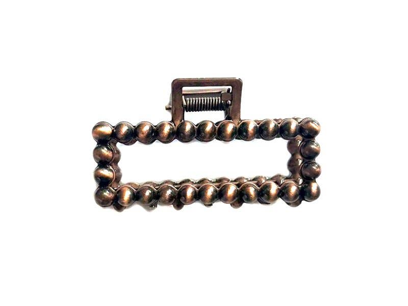 Western Mini Navajo Pearl Hair Claw: Silver