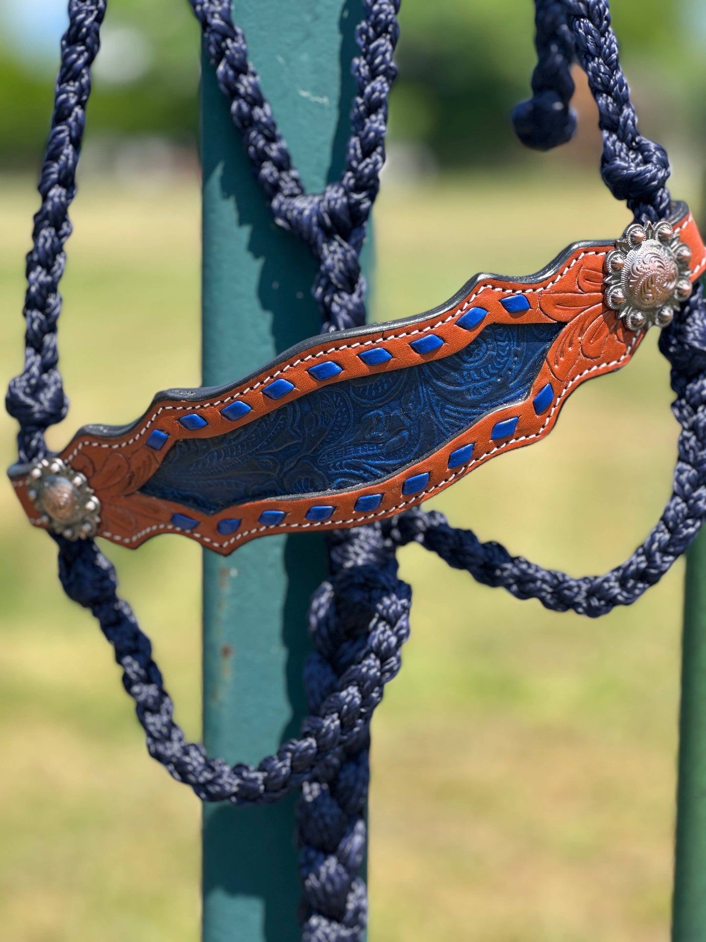 Braided Bronc Halter: Pink Aztec