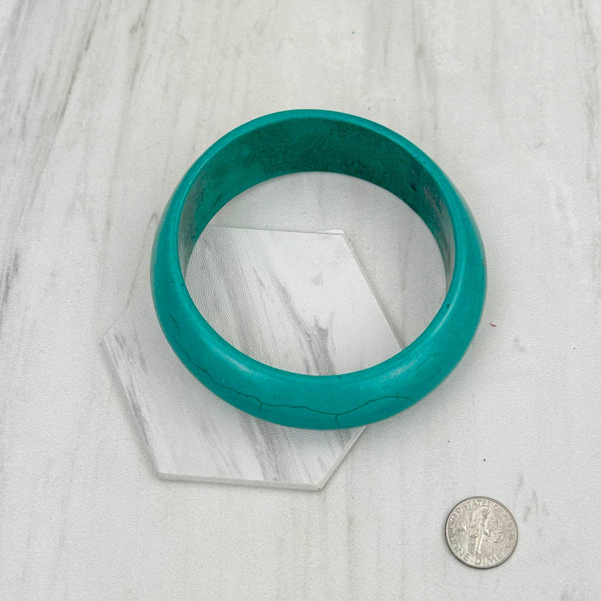 Green Turquoise Stone Bangle Bracelet