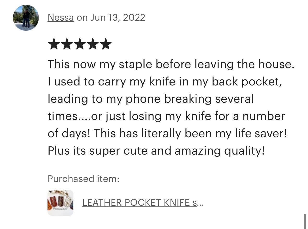 Leather Pocket Knife Sheath Genuine Leather Case Pocket: 4