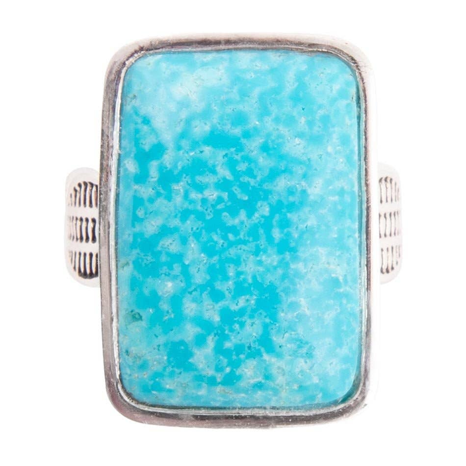 Zion Blue Turquoise and Sterling Silver Ring: 9