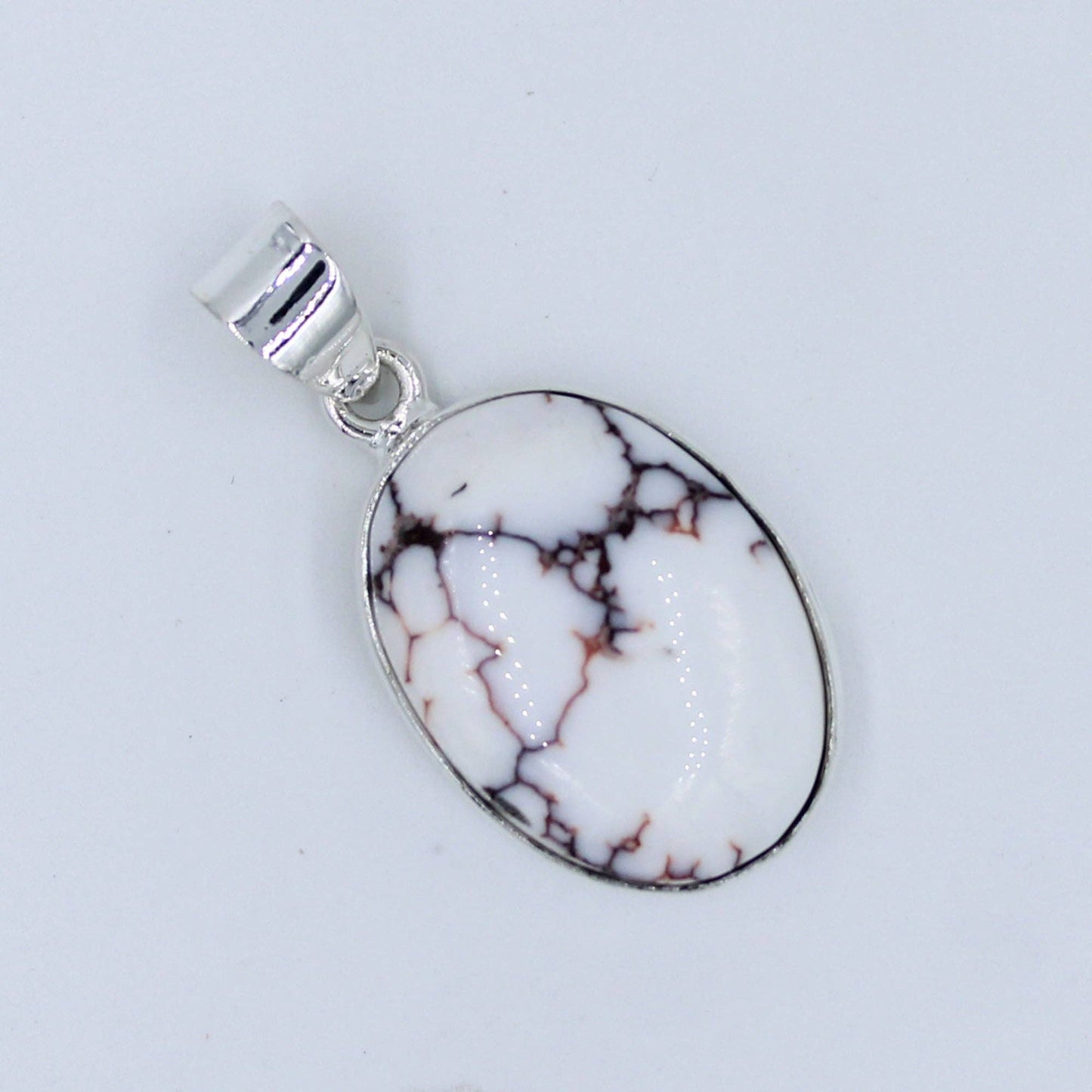Oval Shape Wild Horse Jasper Silver Pendant: Wild Horse Jasper