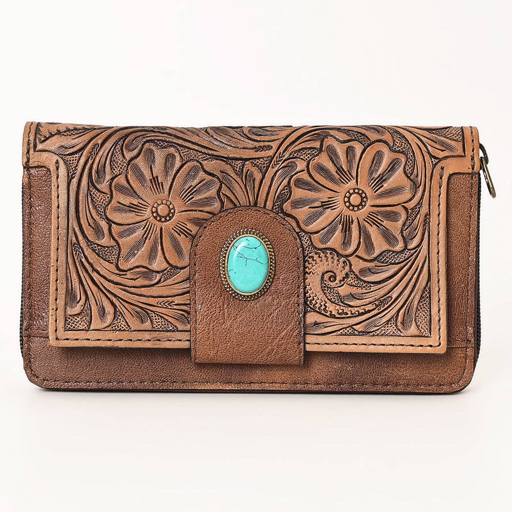 Wallet Genuine Leather - Turquoise concho