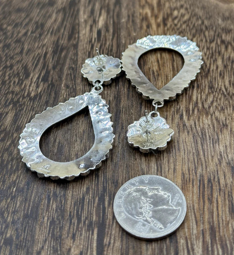 Turquoise Cluster Post Drop Earring Large