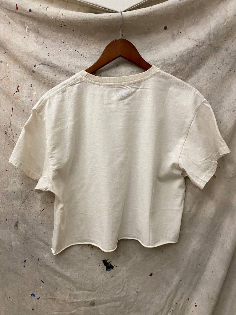 American Woman Relaxed Crop T-shirt: Medium Natural
