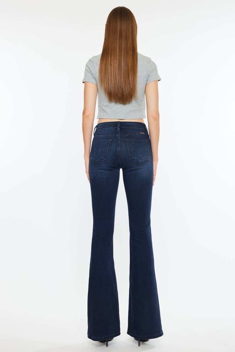 OPEN PACK MID RISE FLARE JEANS-KC6102D-OP: DARK / 11/29