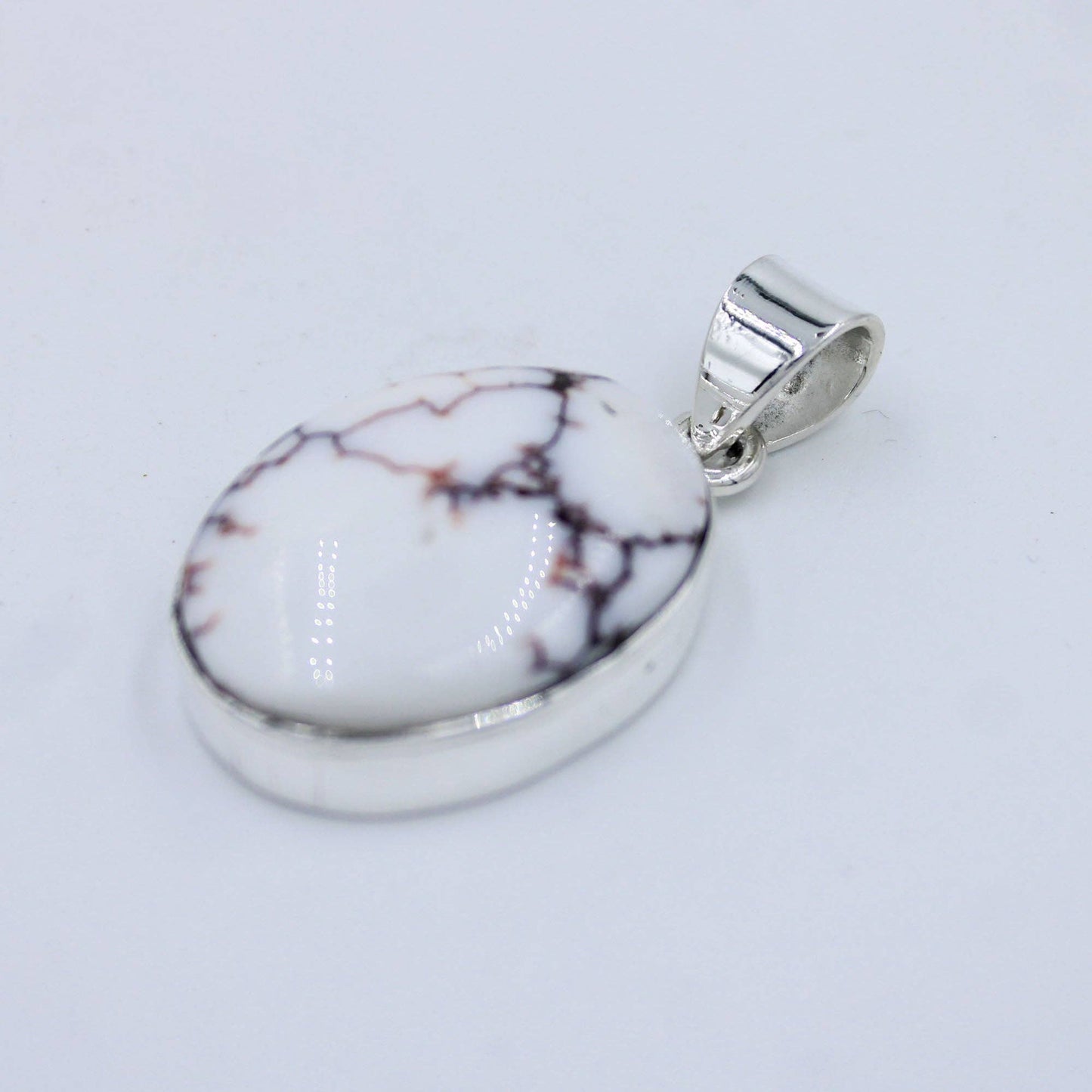 Oval Shape Wild Horse Jasper Silver Pendant: Wild Horse Jasper
