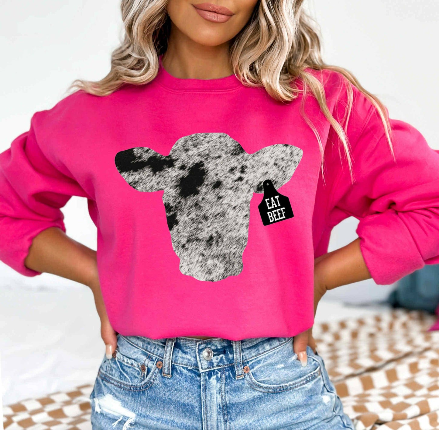 Cowhide cow sweatshirt
