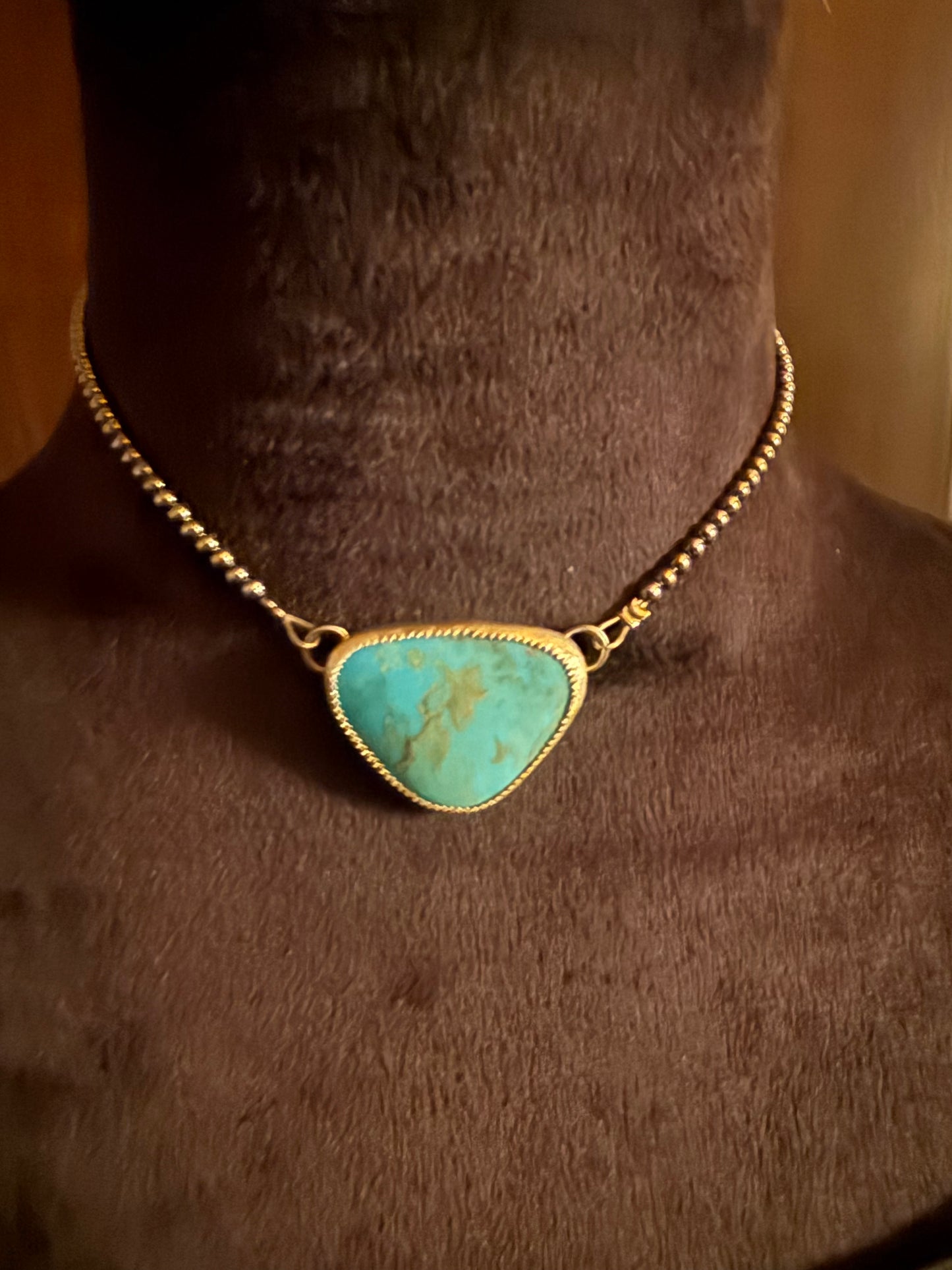 Turquoise Choker on Sterling Silver beads