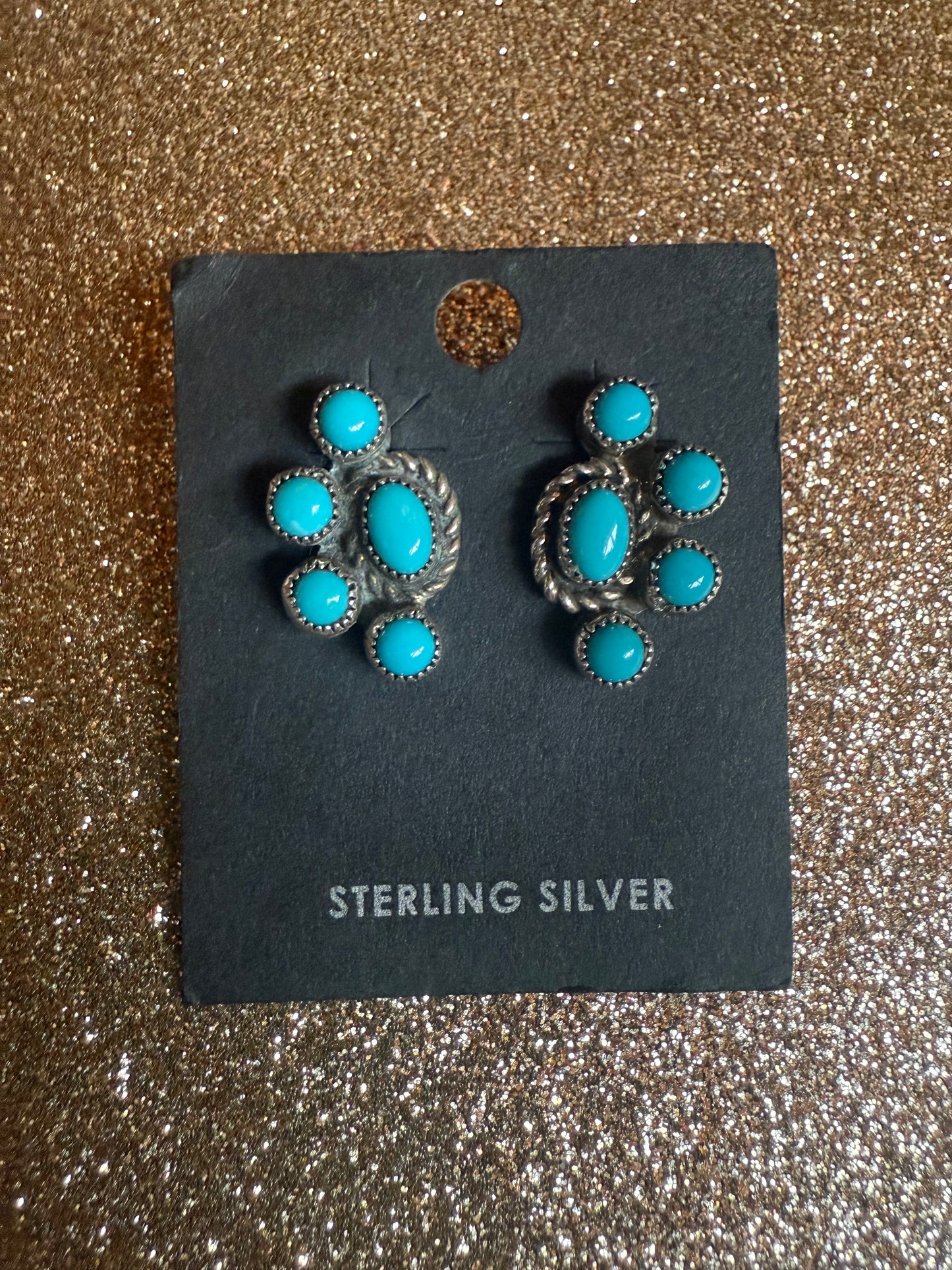 Handcrafted Sterling Silver & Turquoise Cluster