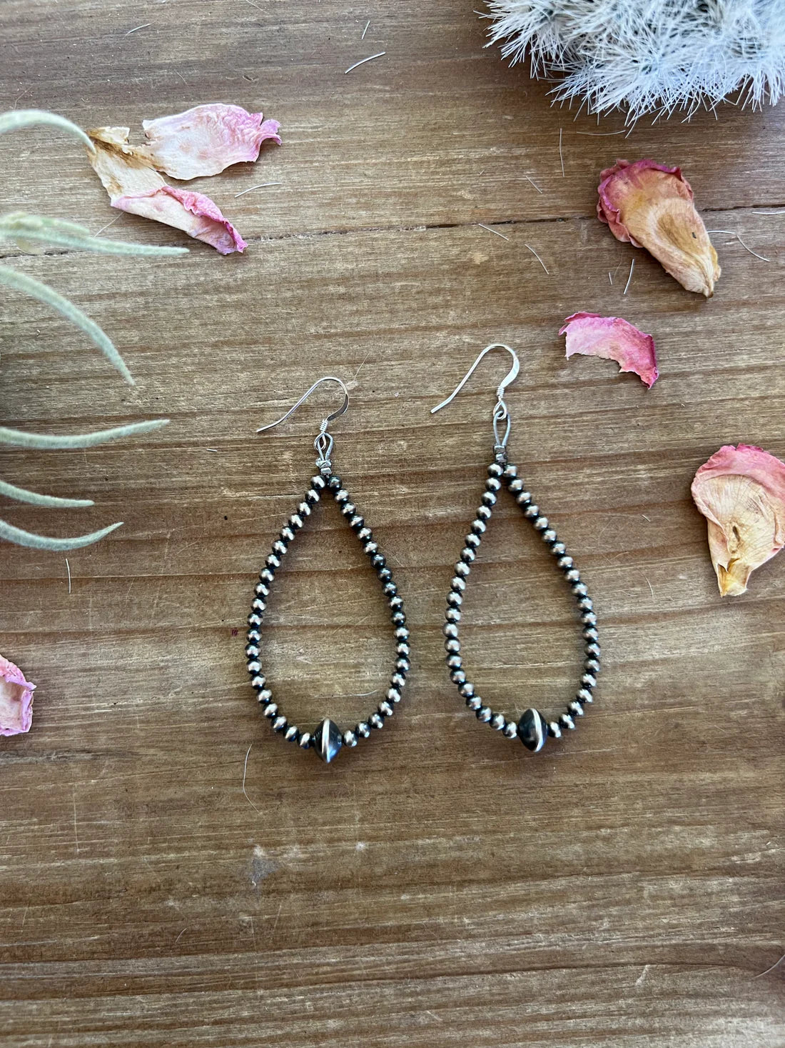 Silver pearls teardrop Earrings