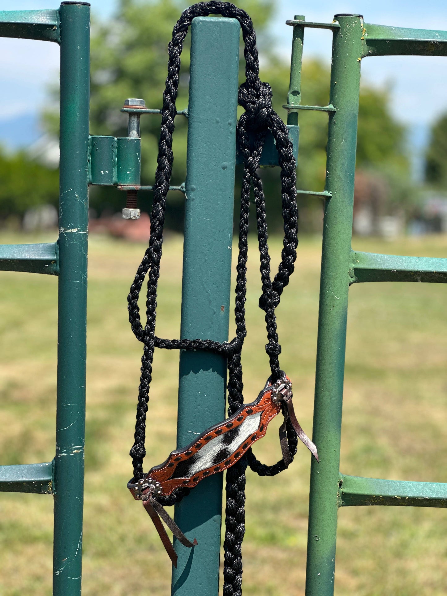 Braided Bronc Halter: Pink Aztec