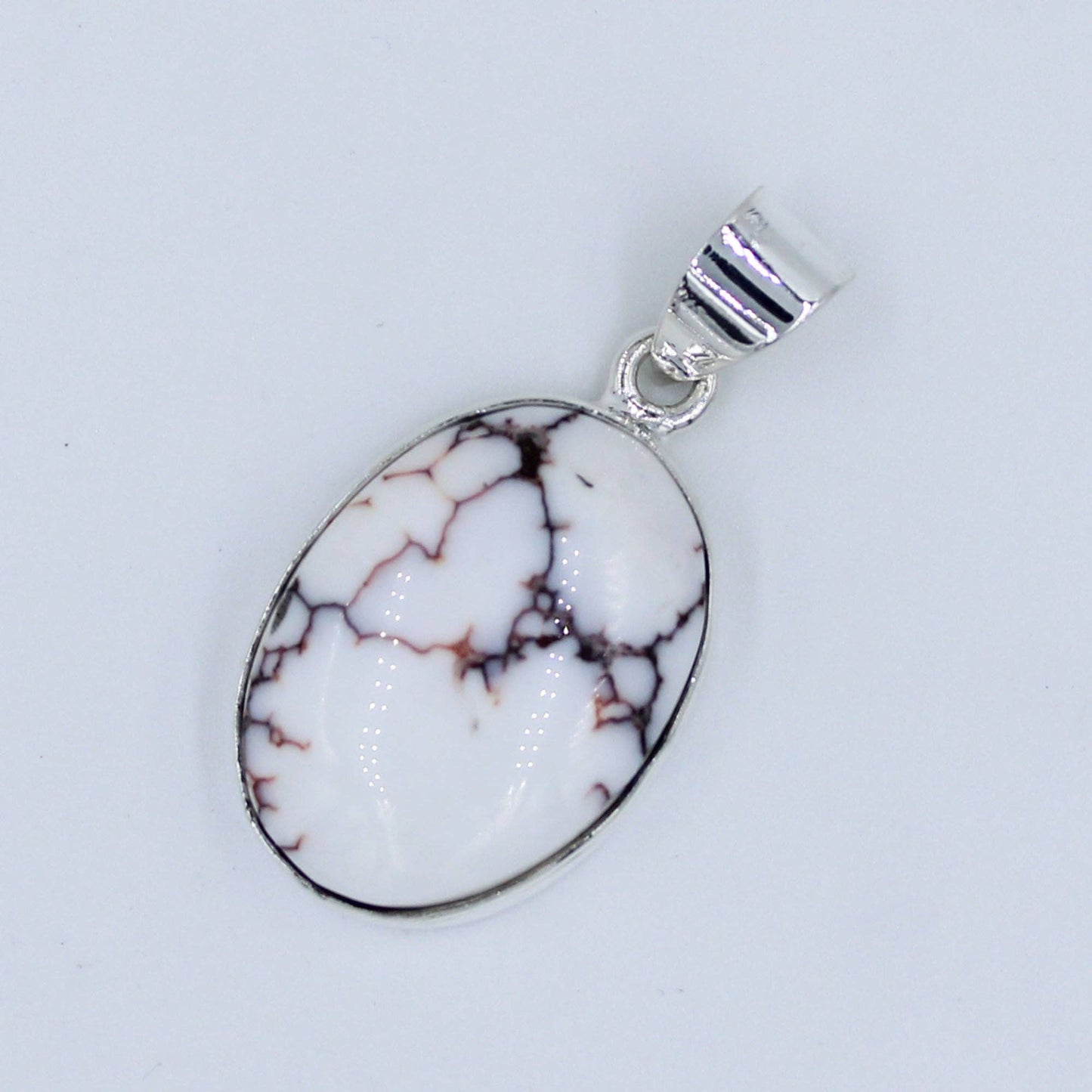 Oval Shape Wild Horse Jasper Silver Pendant: Wild Horse Jasper