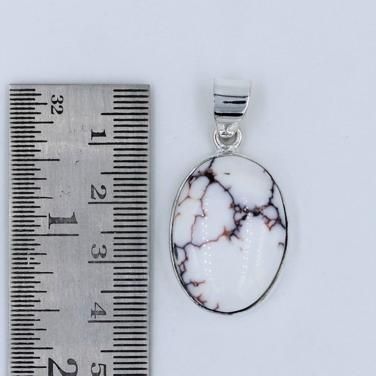 Oval Shape Wild Horse Jasper Silver Pendant: Wild Horse Jasper
