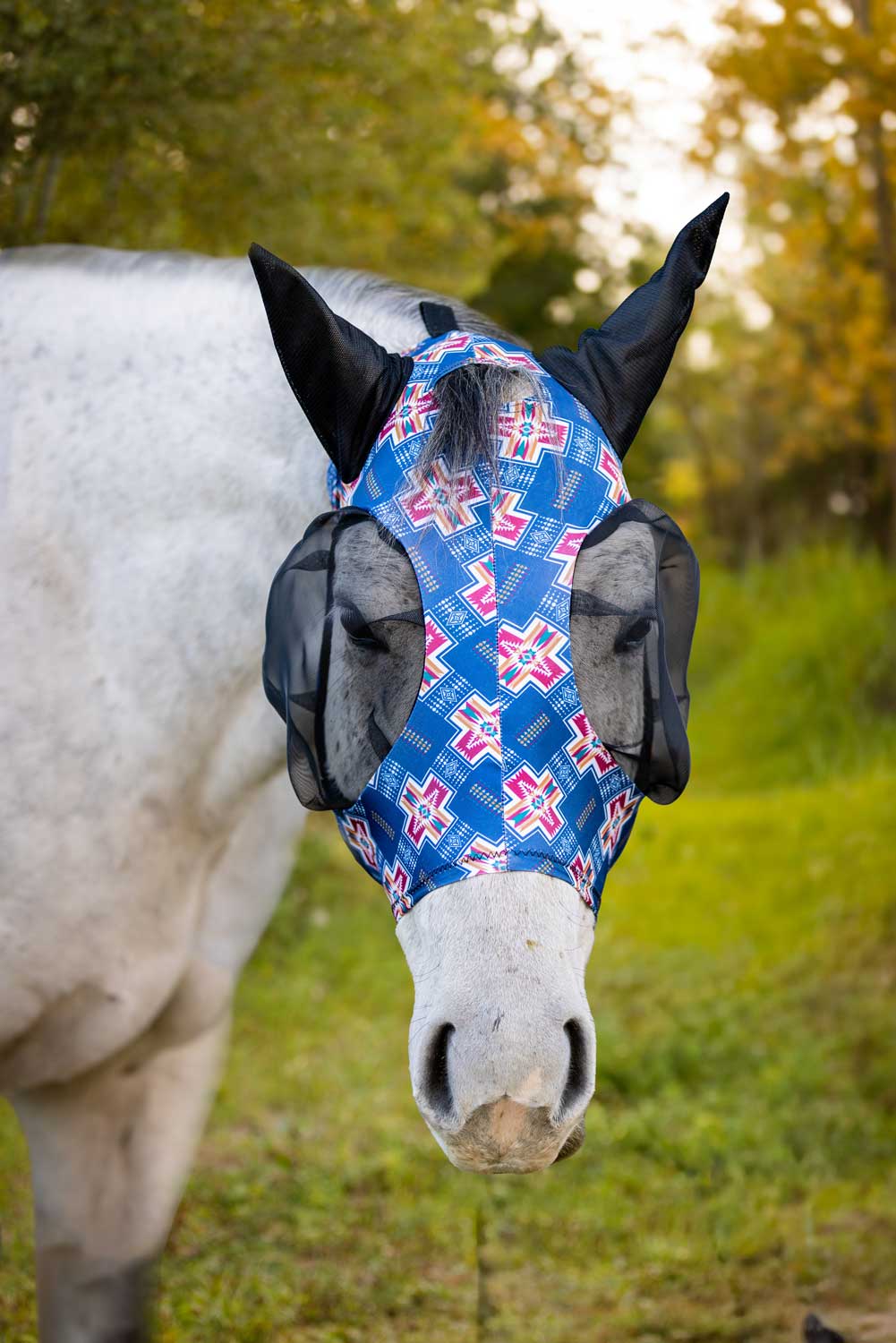 Lycra Fly Mask: Turquoise Glass / Horse