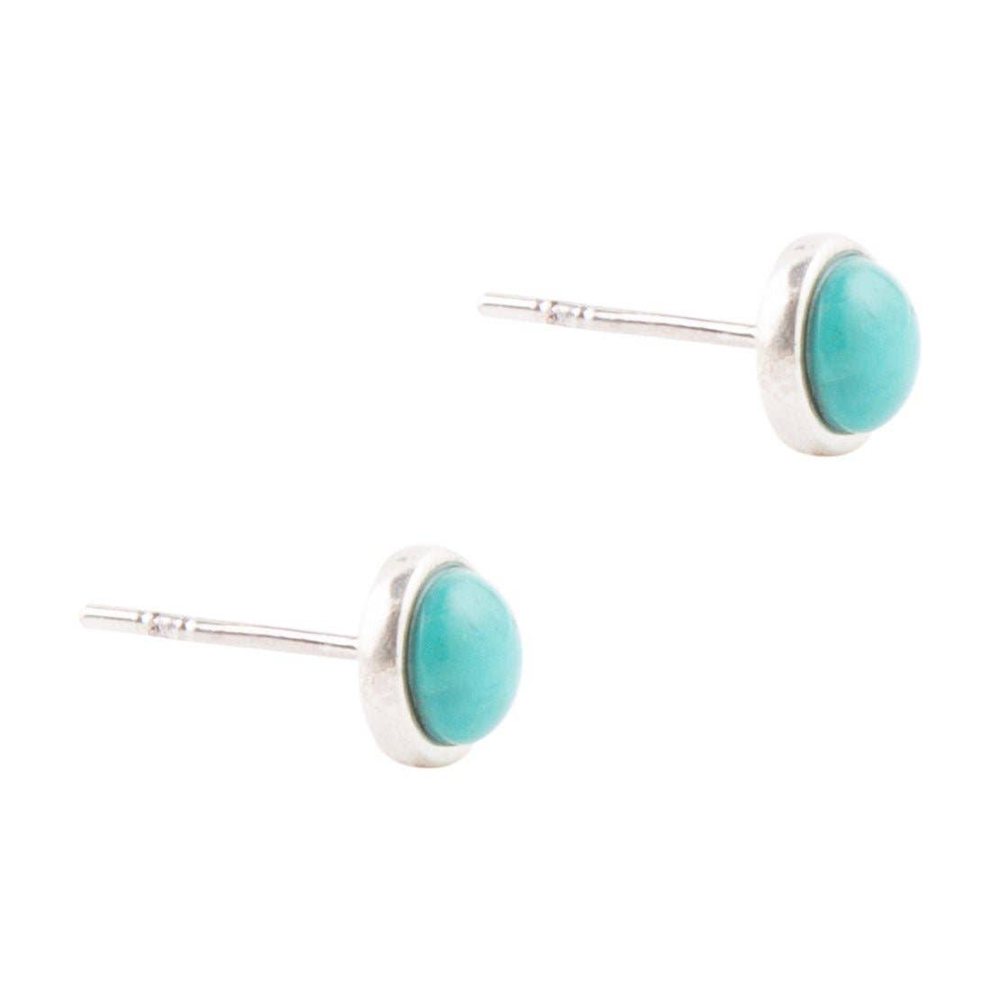 Dainty Dot Turquoise and Silver Earrings