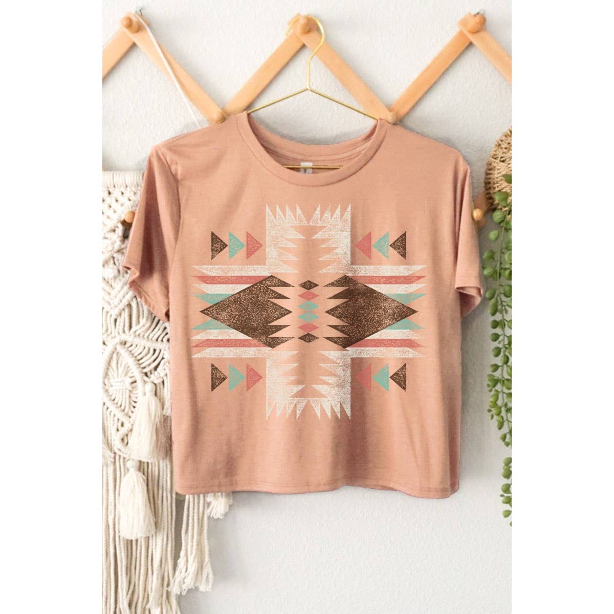 AZTEC GRAPHIC CROP TOP: Black / L