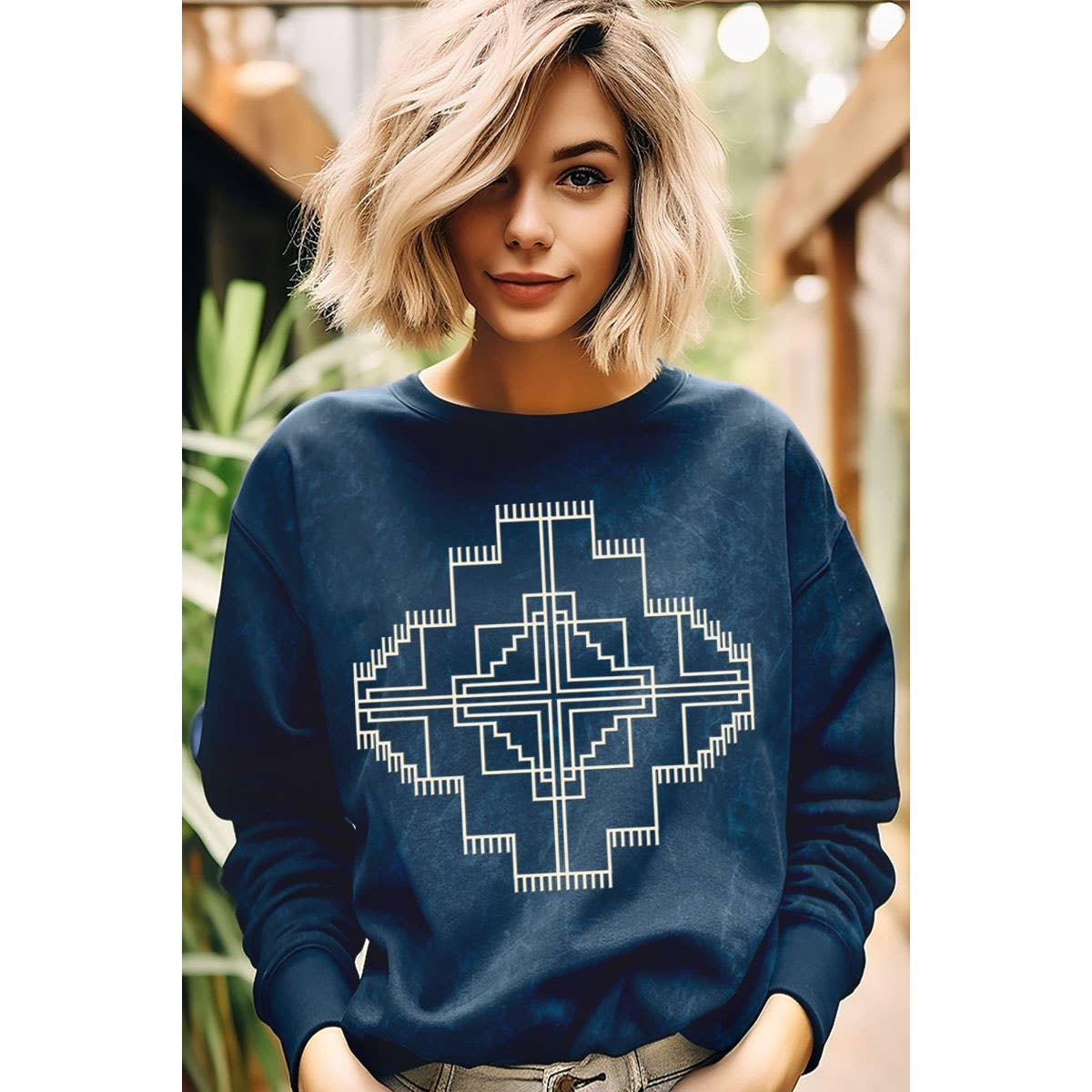 AZTEC PUFF MINERAL GRAPHIC SWEATWHIRTS: Mineral Oatmeal / L