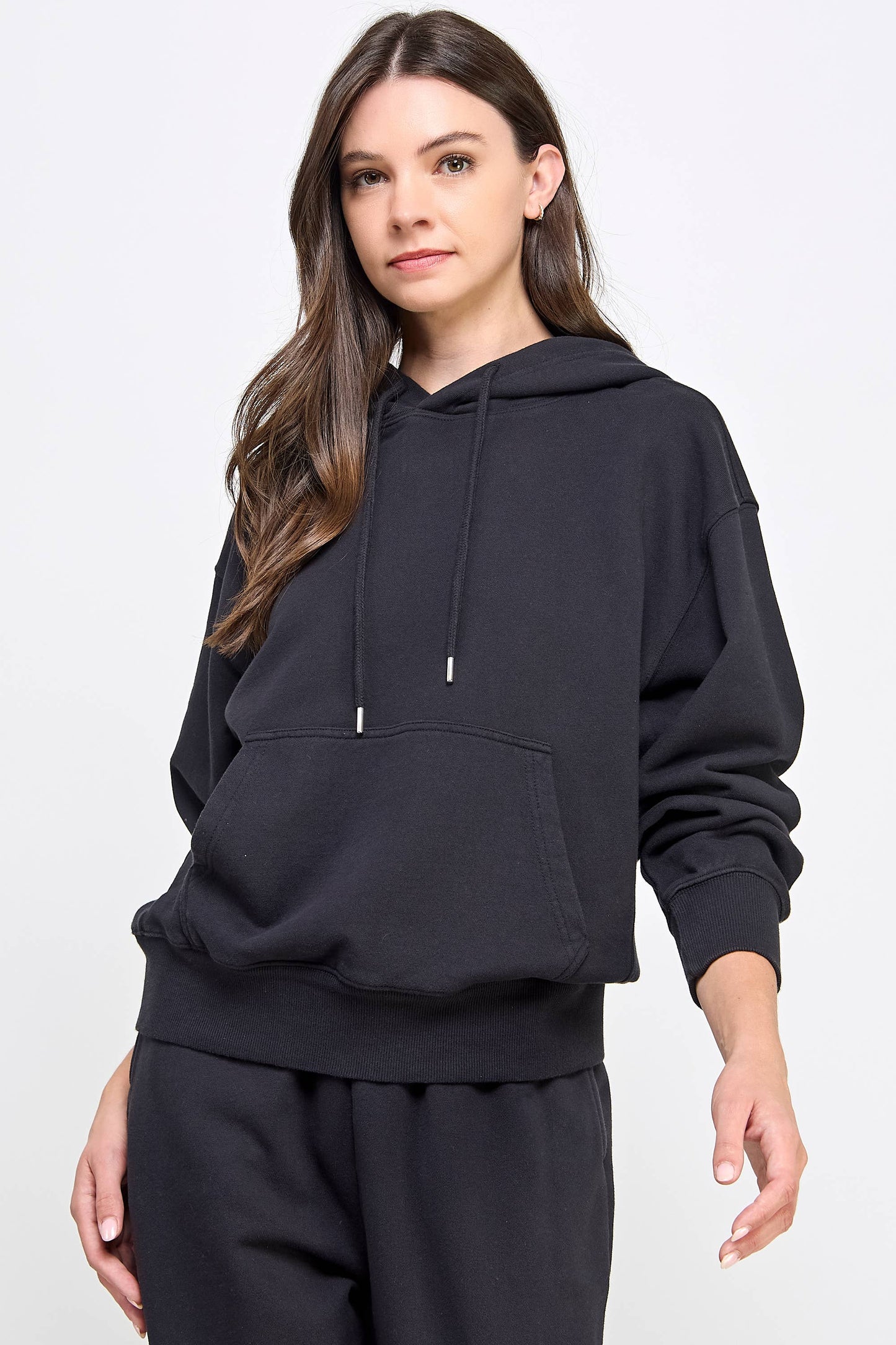 P9005T EVERYDAY SOFT FRENCH TERRY PULL-OVER HOODIE: Black / MEDIUM