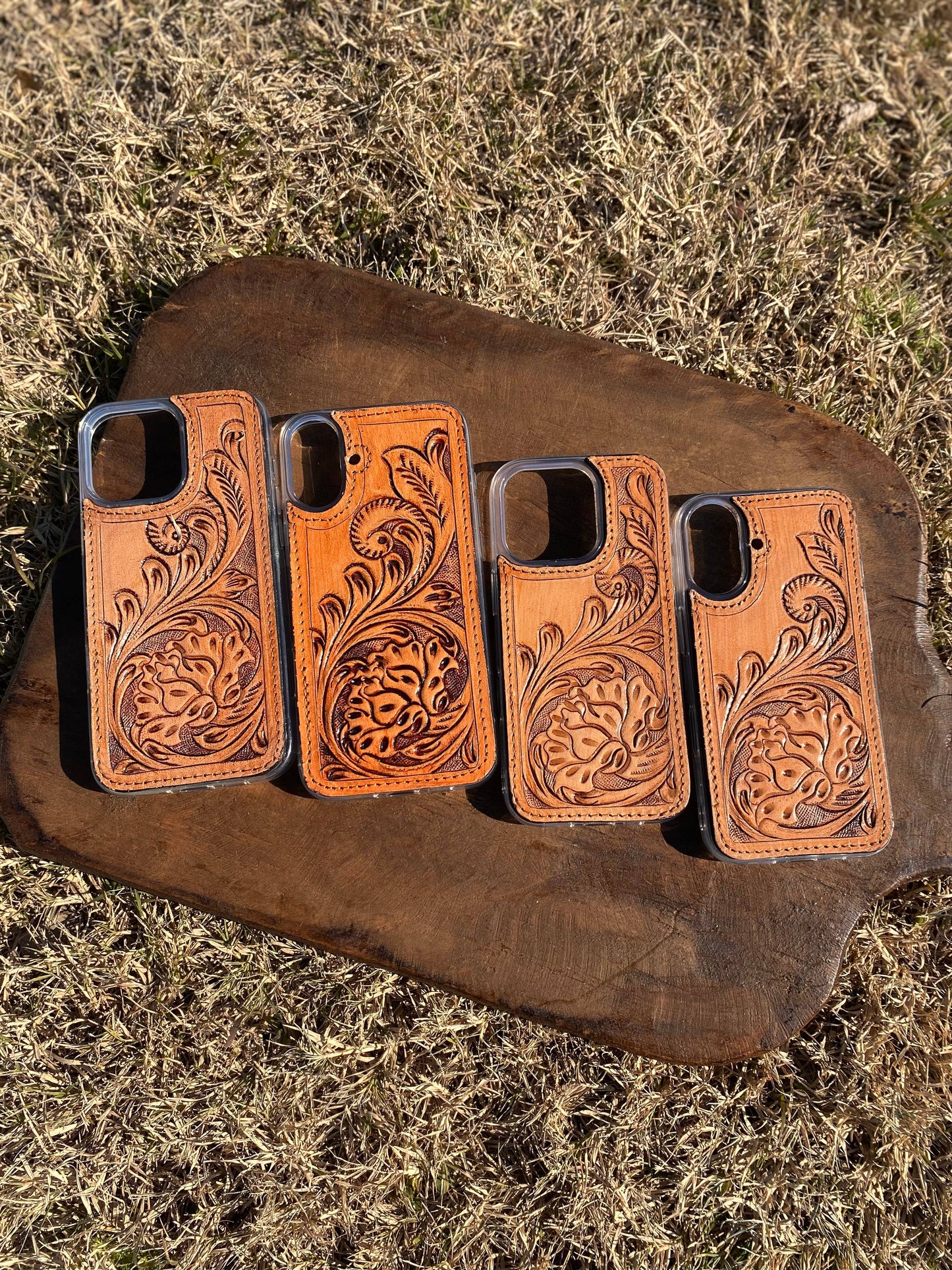 Phone Case Tooled Leather Floral ll: 16