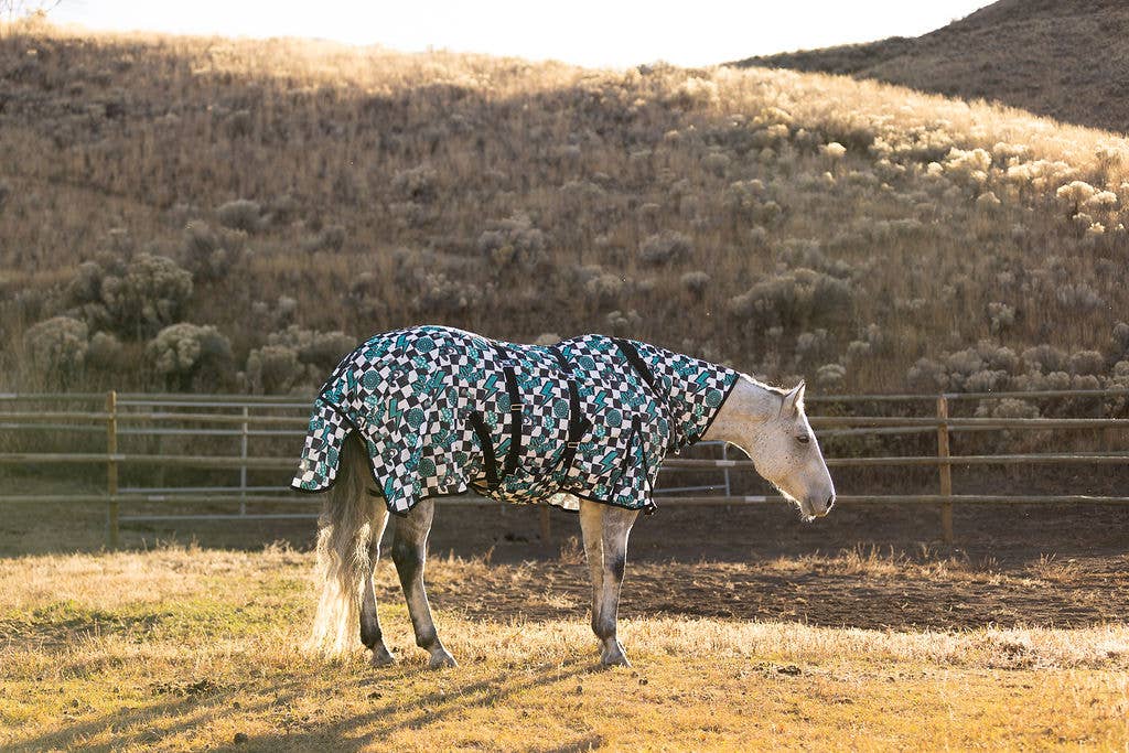 Turquoise Glass Fly Sheet : 72"