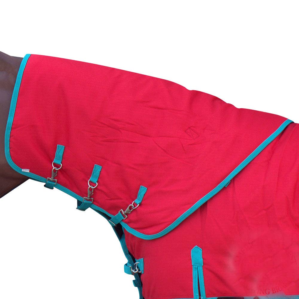 Hilason 600D Winter Waterproof Poly Turnout Horse Hood Neck Cover: Pink Black / Large