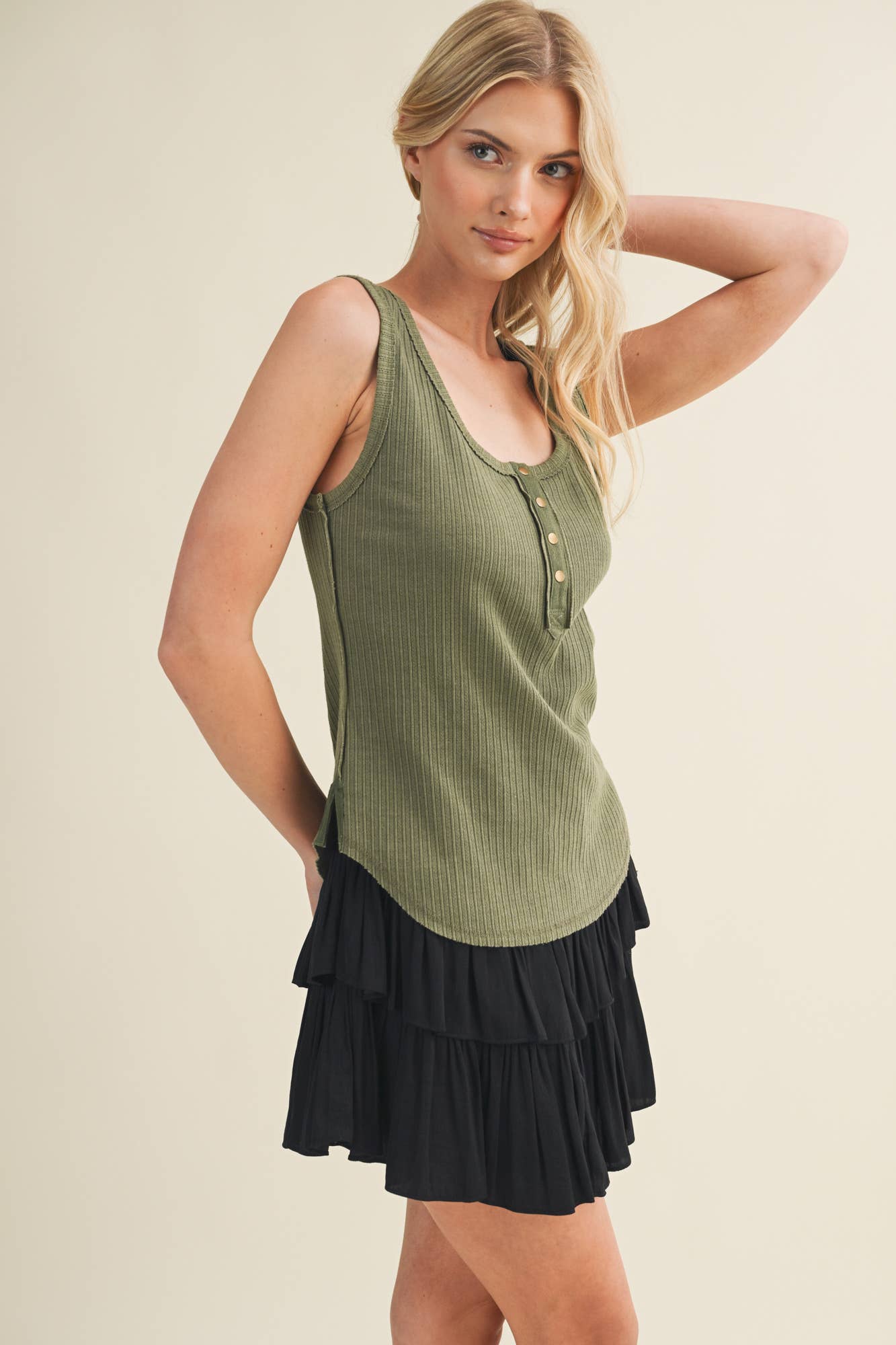 Deconstructed Vertebral Seam Ribbed Top
: CHARCOAL / S