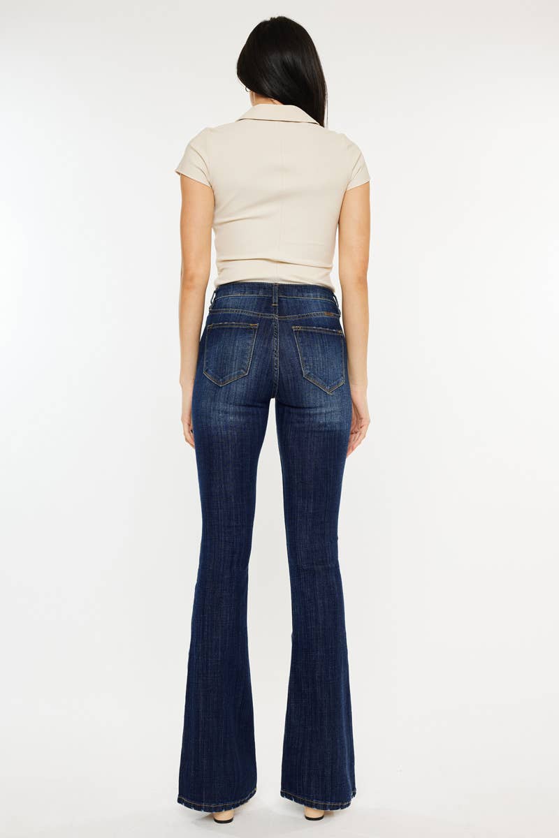 OPEN PACK MID RISE FLARE JEANS-KC6102LOH: DARK / 7/27
