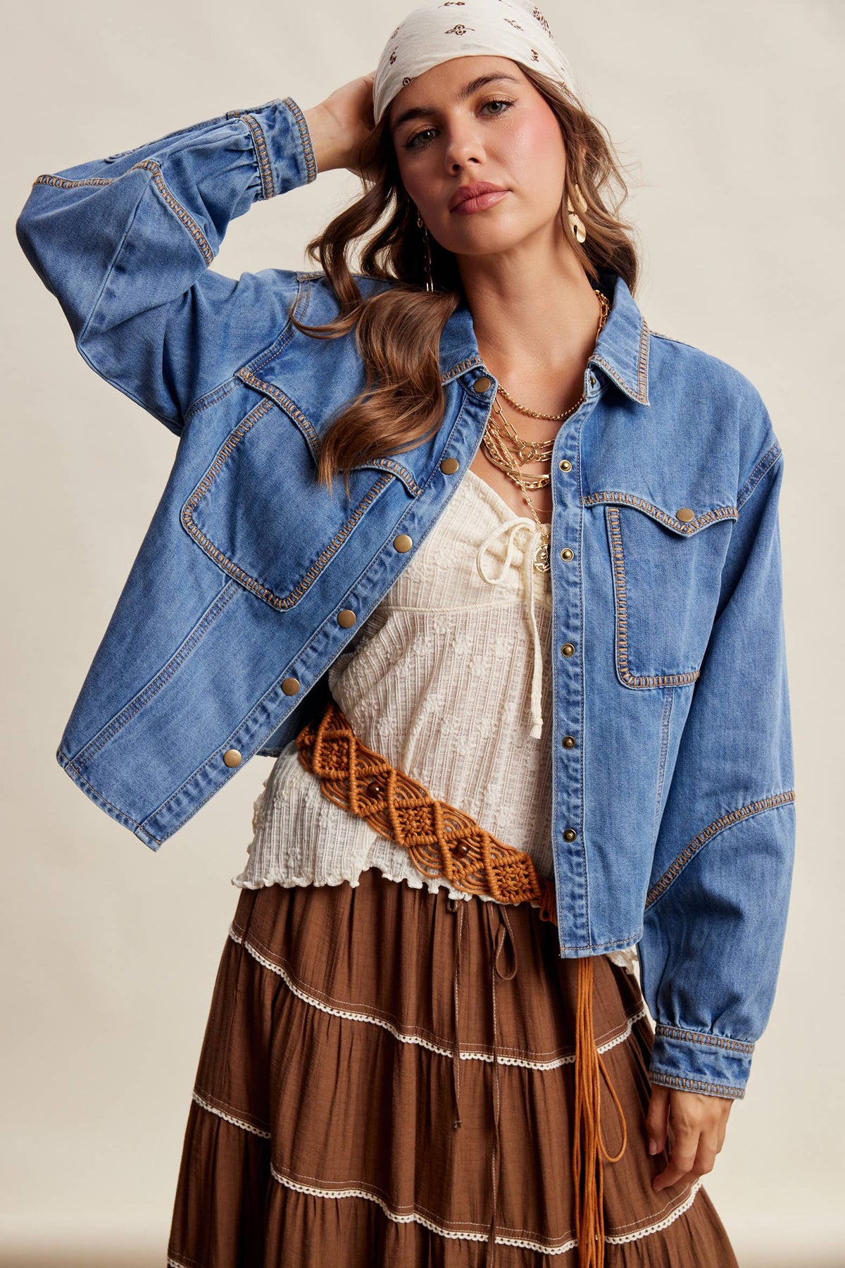 Western Stitch Denim Shirt LJ0281: Washed Cobalt / Contemporary