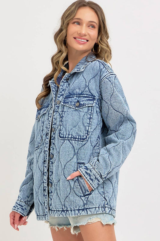 QUILTED DENIM JACKET : DENIM BLUE / Contemporary / M