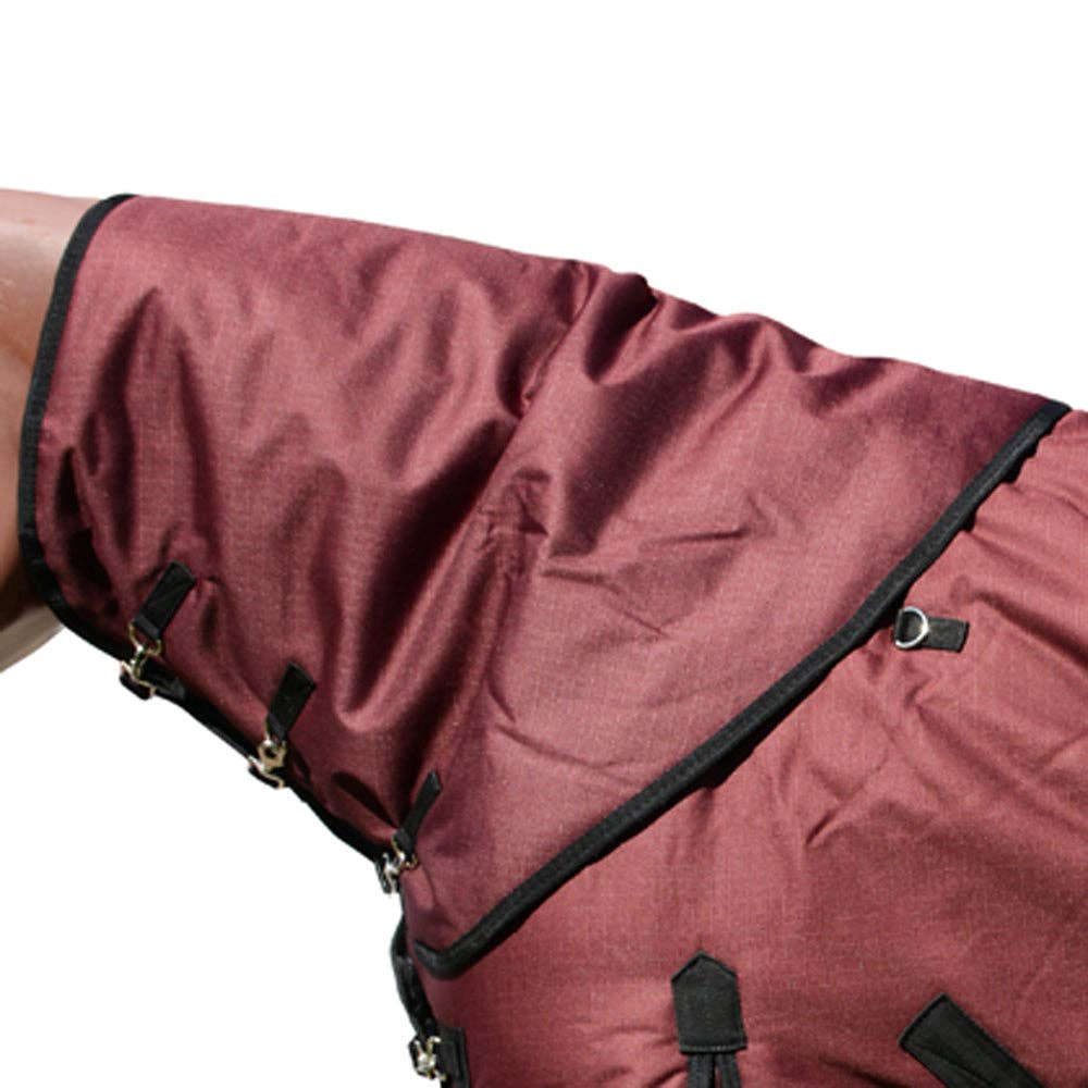 Hilason 600D Winter Waterproof Poly Turnout Horse Hood Neck Cover: Pink Black / Large