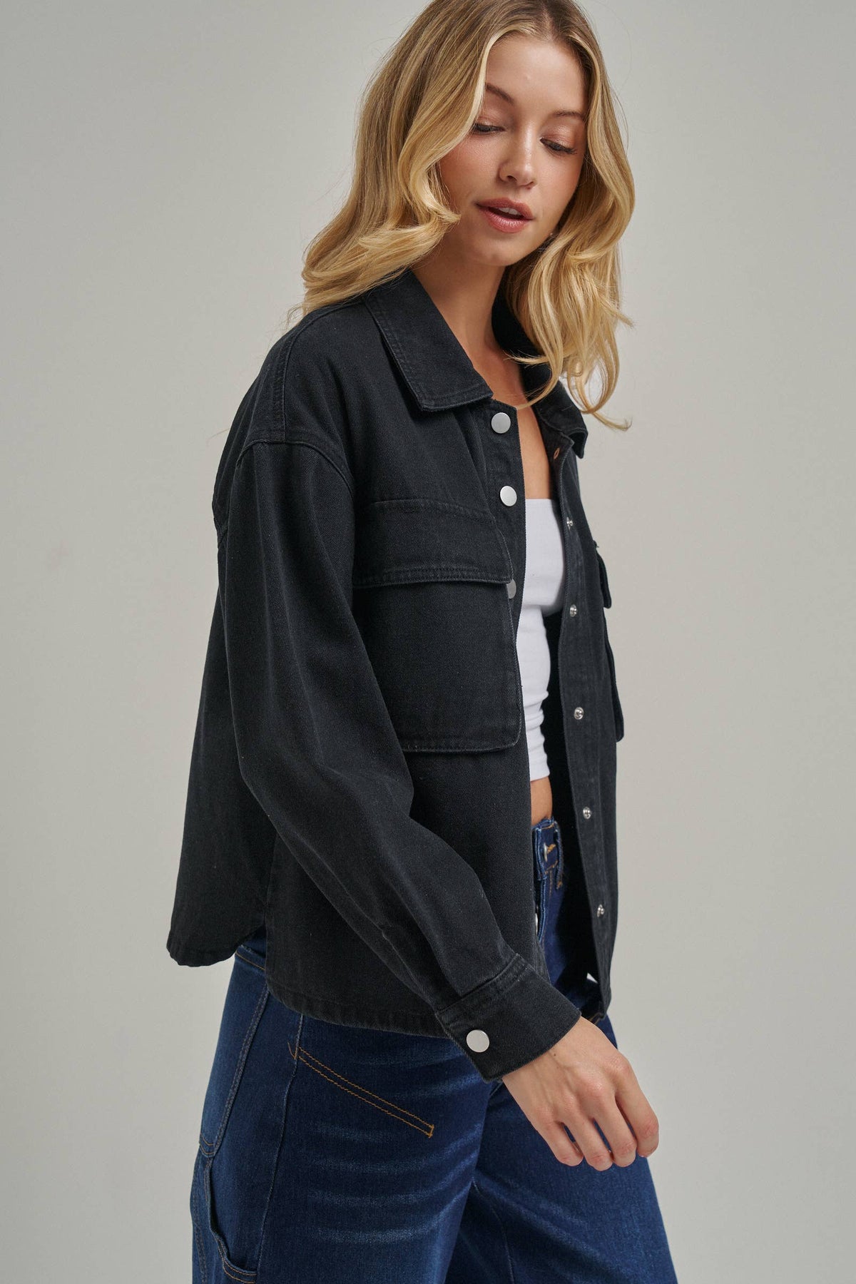 VINTAGE WASHED WESTERN INSPIRED SHACKET _JLT00321-03: VINTAGE TAUPE / S-M-L(2-2-2)