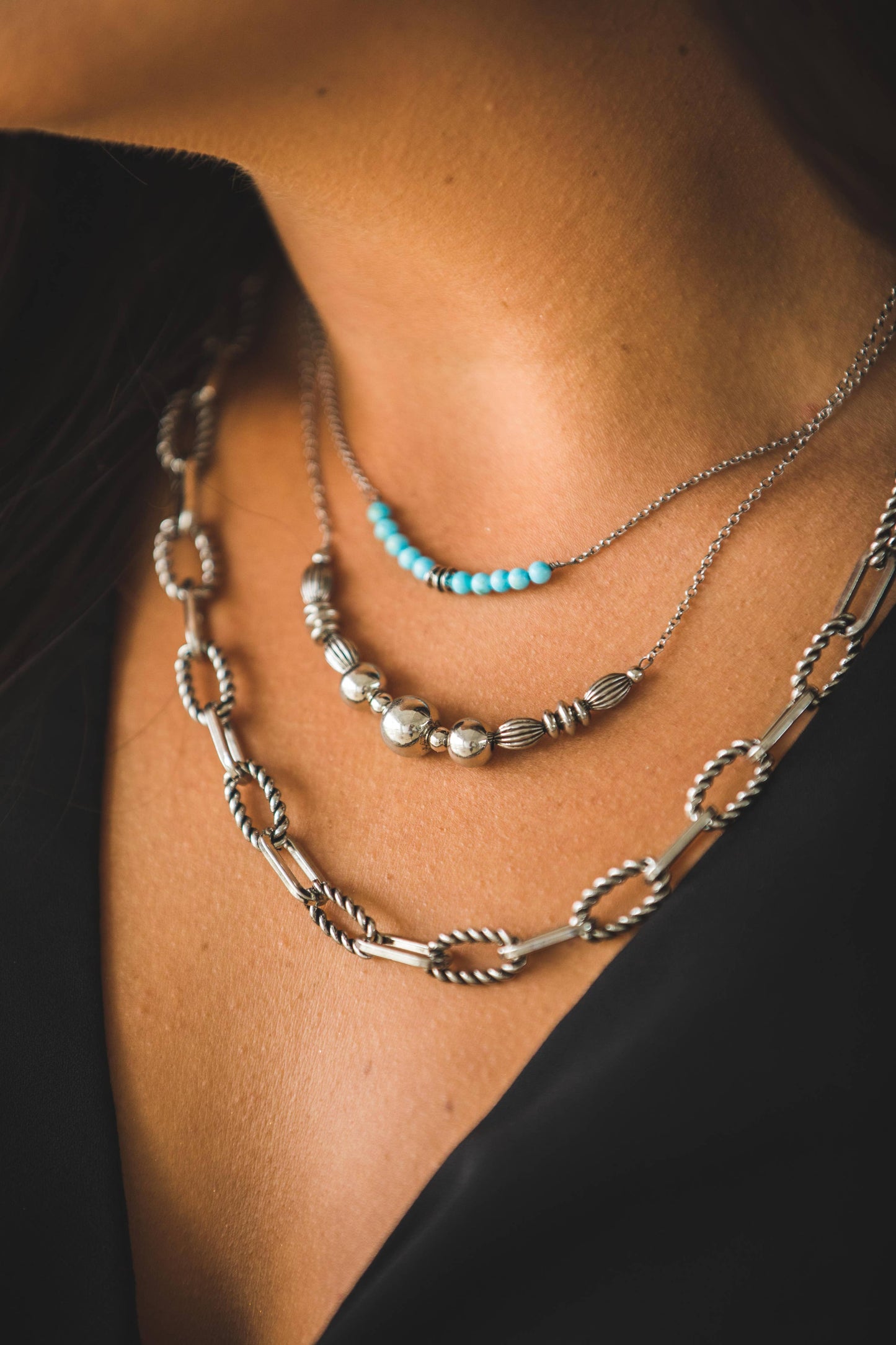 15" 18K Gold Plated Beaded Bar Necklace: White Gold