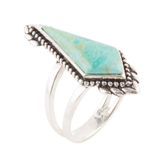 Anemone Turquoise and Sterling Silver Statement Turquoise Ring: 9