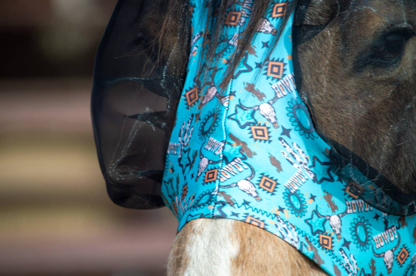 Lycra Fly Mask: Turquoise Glass / Cob