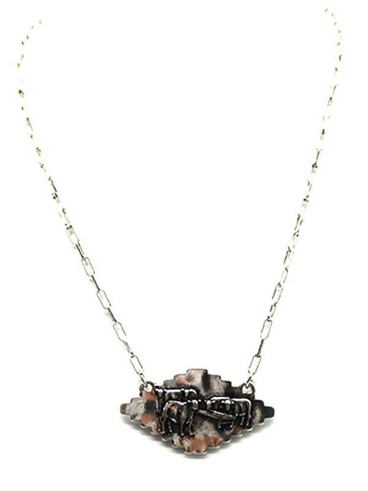 Western Geometric Cows Necklace