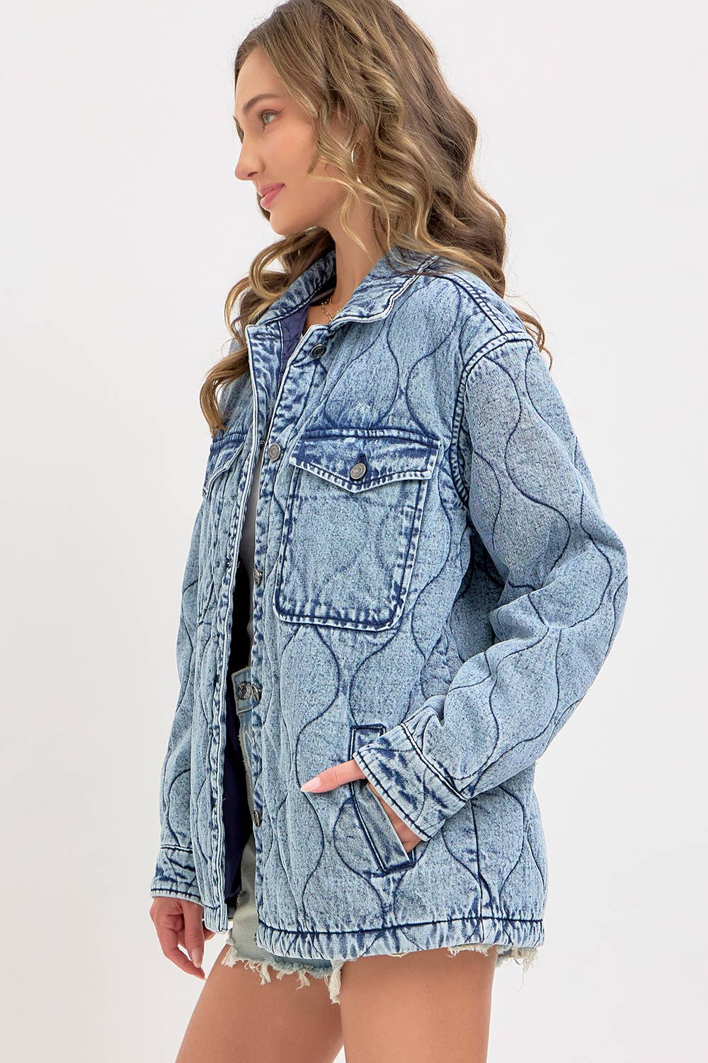 QUILTED DENIM JACKET : DENIM BLUE / Contemporary / M