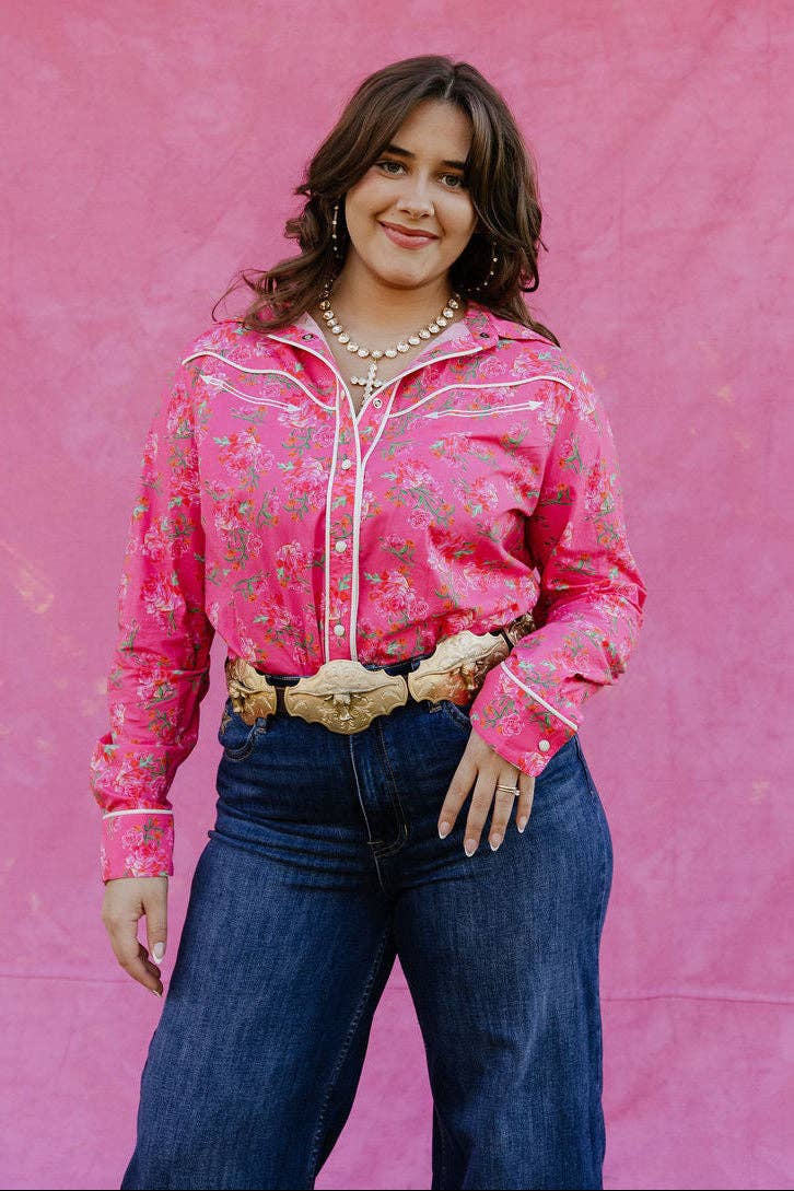 Rebel Rose Button Up: M