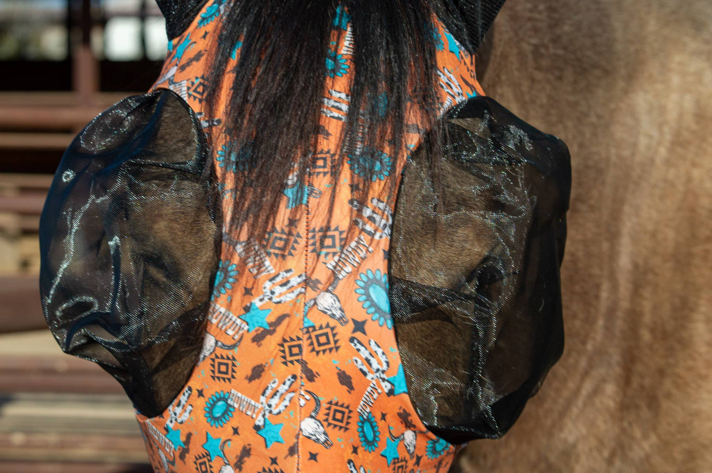 Lycra Fly Mask: Turquoise Glass / Horse