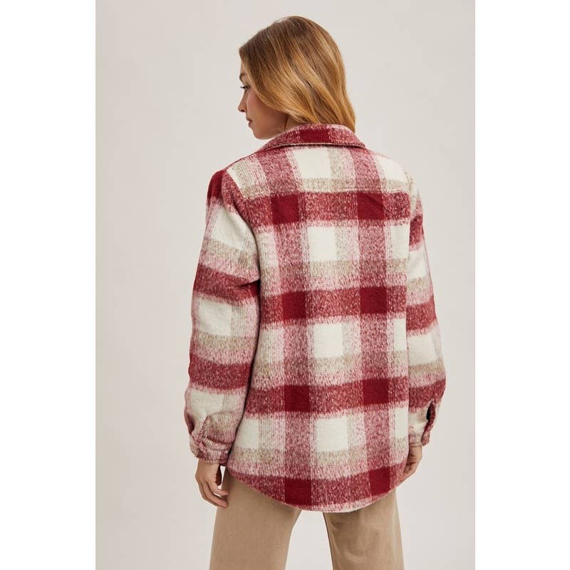 PLAID SHACKET: MOCHA COMBO / L