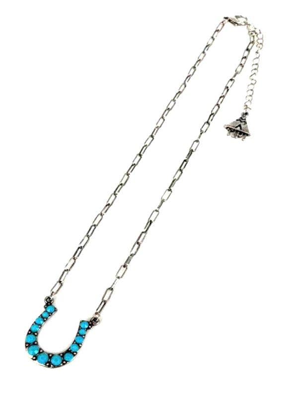 Western Horse Shoe Turquoise Necklace: AURORA