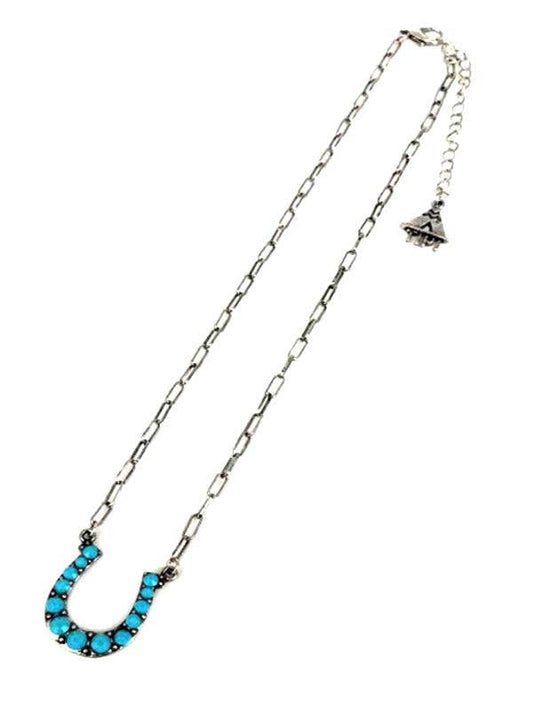 Western Horse Shoe Turquoise Necklace: AURORA
