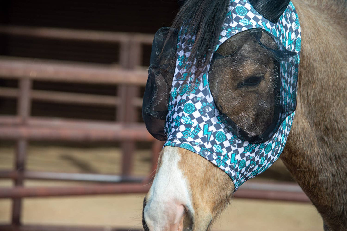 Lycra Fly Mask: Vegas Rodeo / Horse
