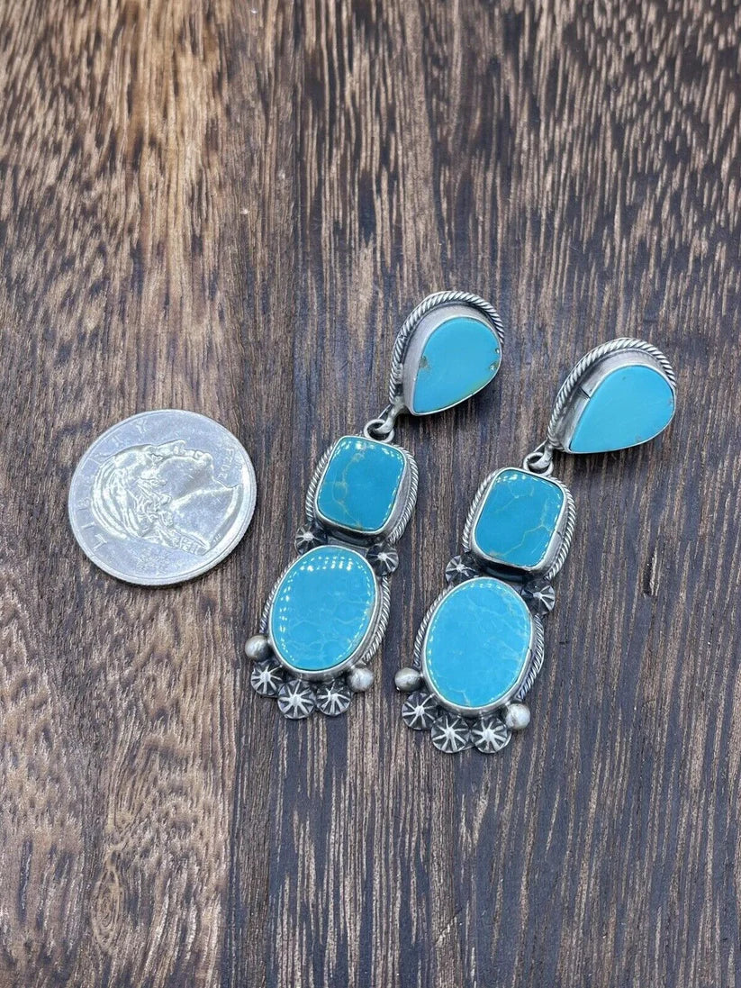 Turquoise Post Dangle Earring