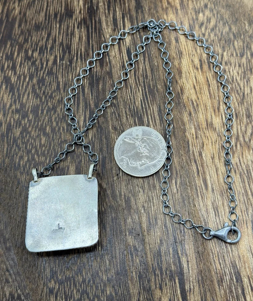 Square Up Turquoise Bar Necklace 18"