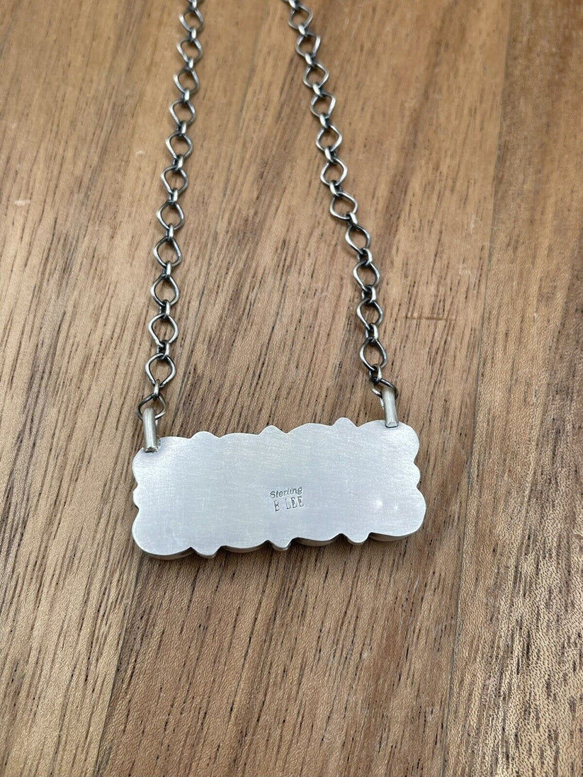 Navajo Kingman Turquoise Bar Necklace 18"