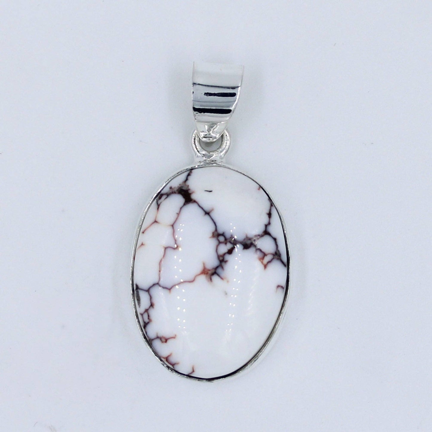 Oval Shape Wild Horse Jasper Silver Pendant: Wild Horse Jasper
