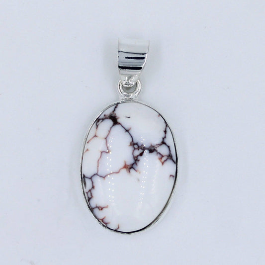 Oval Shape Wild Horse Jasper Silver Pendant: Wild Horse Jasper
