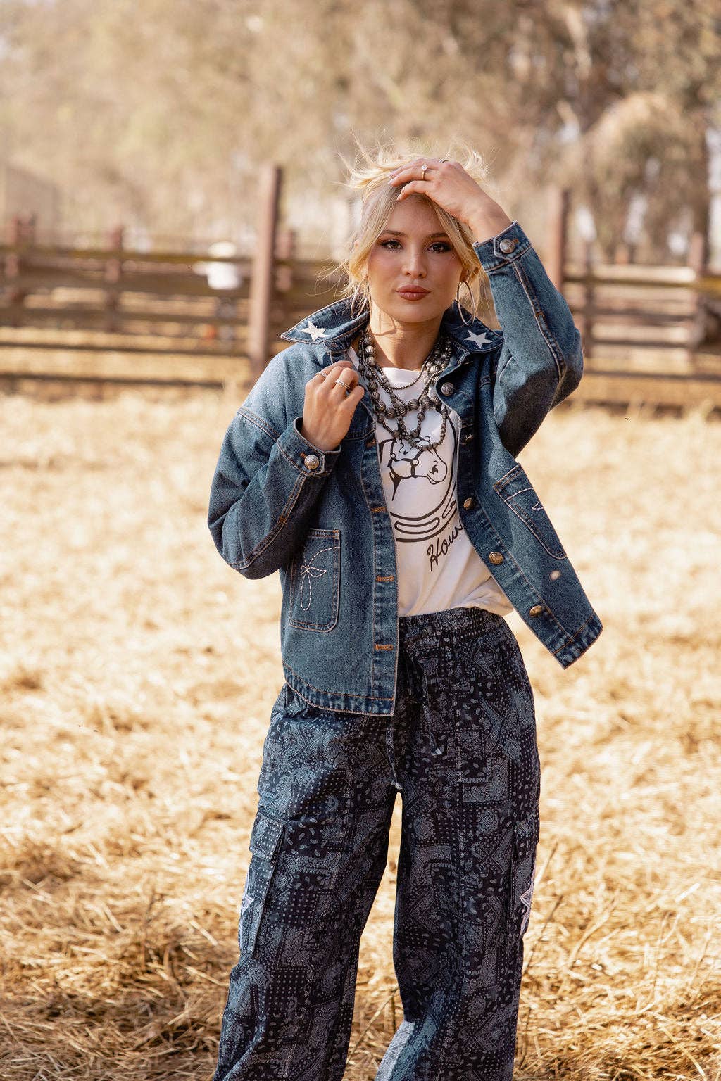 Saddle Up Cowgirl Denim Jacket: M/L